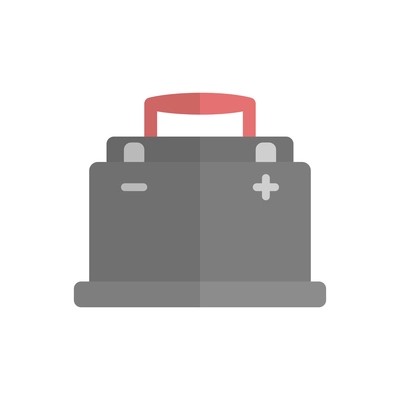 Car battery color icon in flat style vector illustration