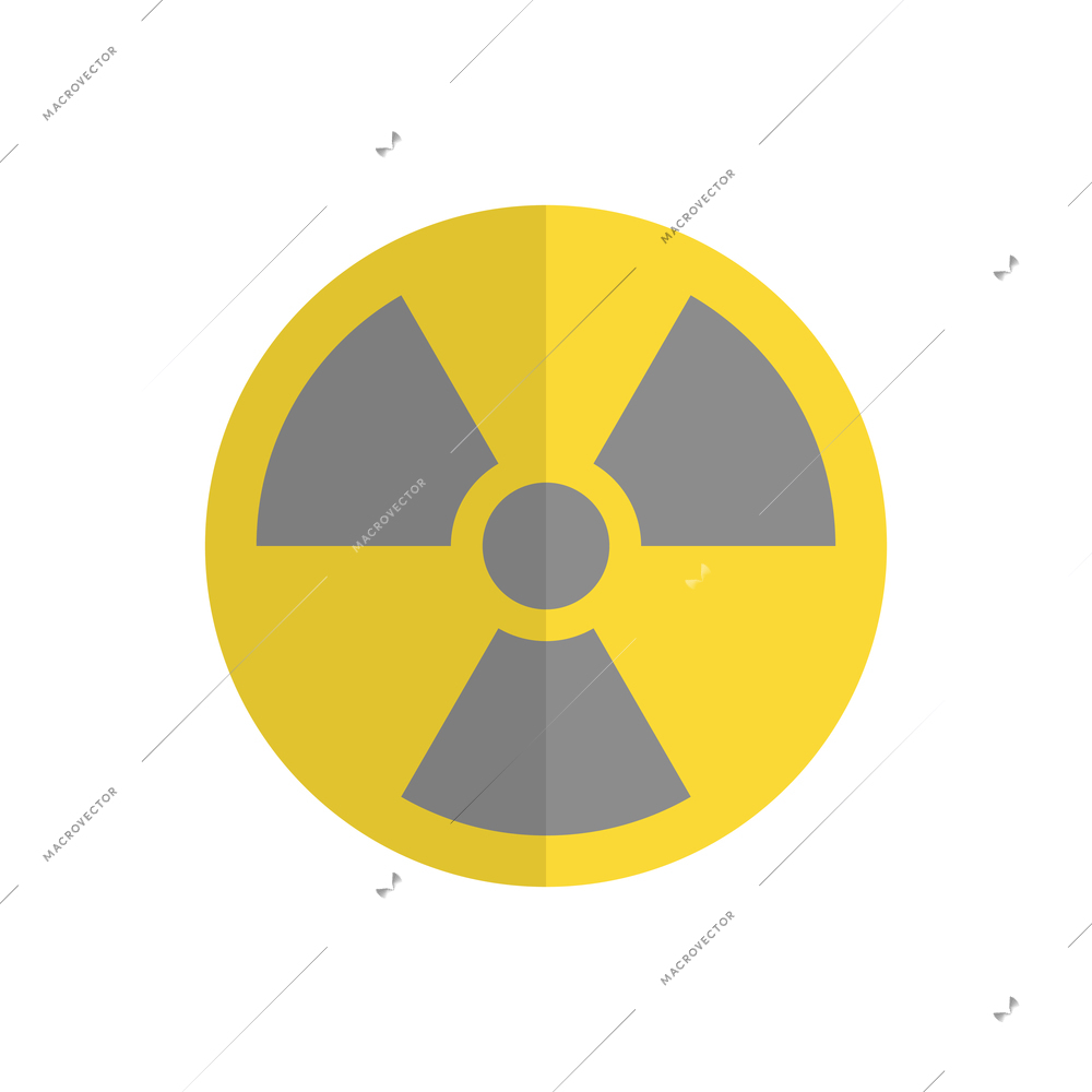 Flat radiation symbol radioactive hazard vector illustration