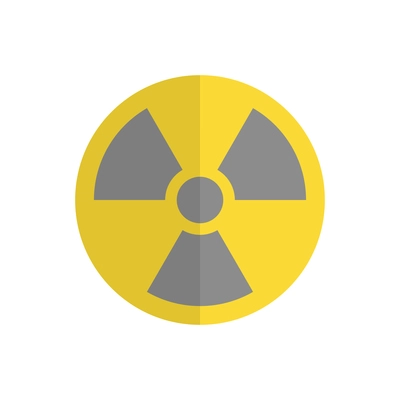 Flat radiation symbol radioactive hazard vector illustration