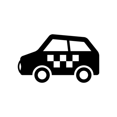 Black color taxi car icon flat vector illustration