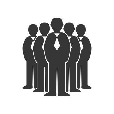 Group of business people at meeting flat icon vector illustration