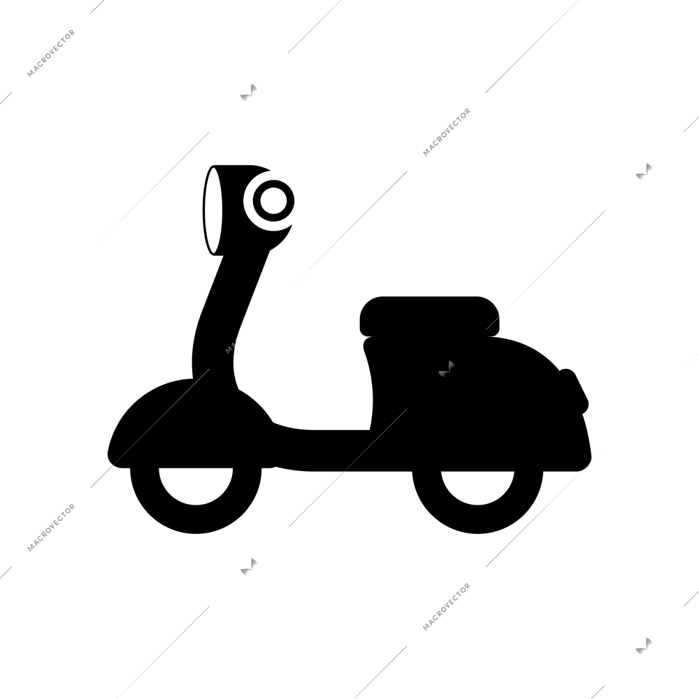 Black motorcycle icon on white background flat vector illustration