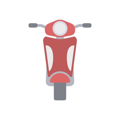 Red front view motorcycle flat icon vector illustration