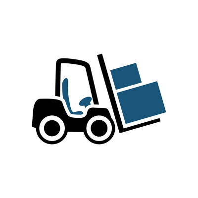 Flat icon with forklift carrying boxes vector illustration