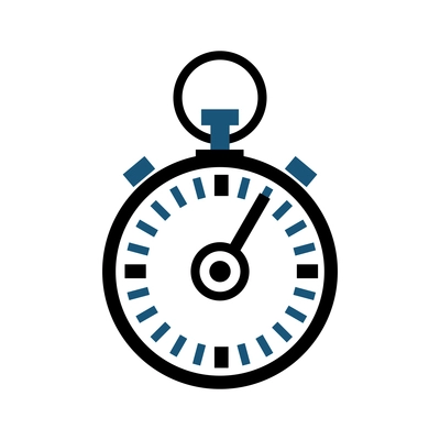 Flat stopwatch simple black and blue icon vector illustration