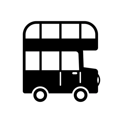 Double decker bus pictogram in black color flat vector illustration