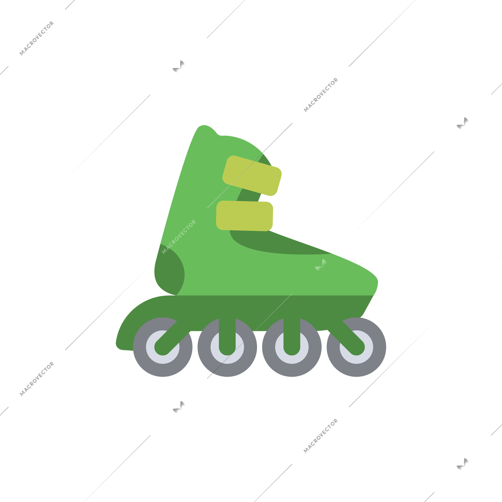 Green rollerskate icon on white background vector illustration