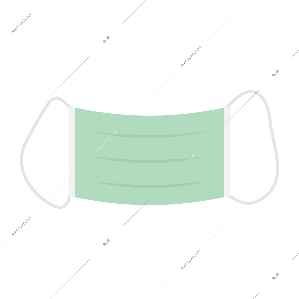 Flat design icon with color medical protective face mask vector illustration