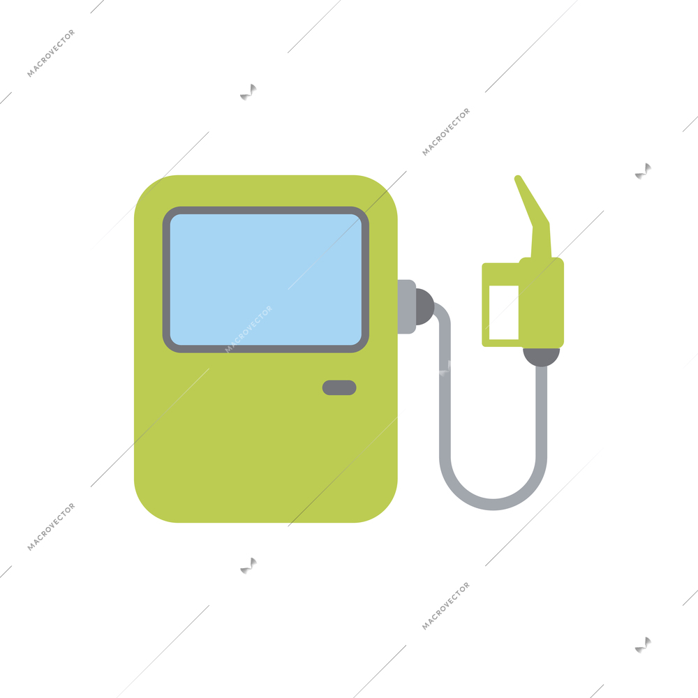 Green petrol station flat icon vector illustration