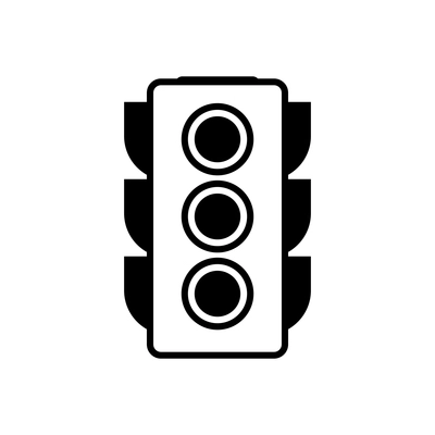 Flat icon with black and white traffic lights vector illustration