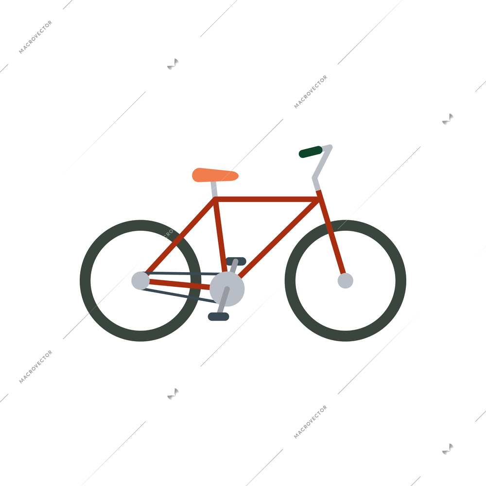 Red bike flat icon on white background vector illustration