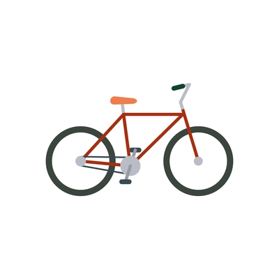 Red bike flat icon on white background vector illustration