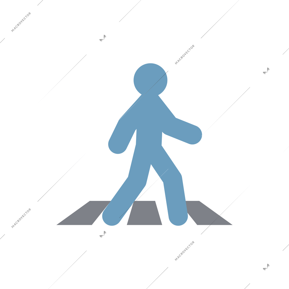 Flat icon with pedestrian crossing sign vector illustration