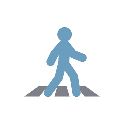 Flat icon with pedestrian crossing sign vector illustration