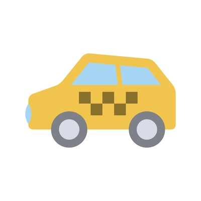 Yellow taxi flat icon vector illustration
