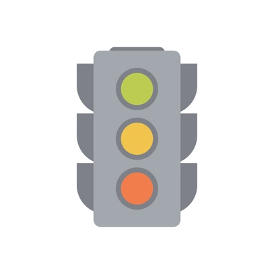 Traffic lights flat icon on white background vector illustration