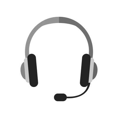 Call center headset flat icon vector illustration