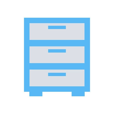 Office chest of drawers flat icon in blue color vector illustration