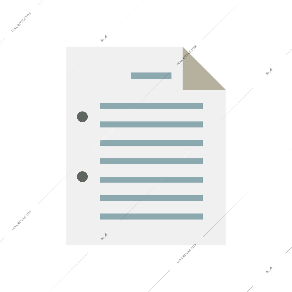 Flat office icon with sheet of paper vector illustration