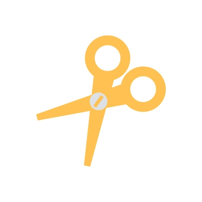 Flat icon with yellow scissors on white background vector illustration