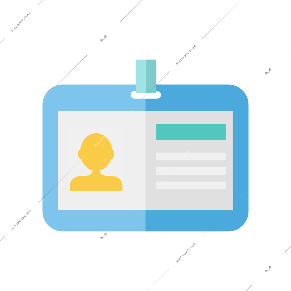 Id card document colored icon in flat style vector illustration