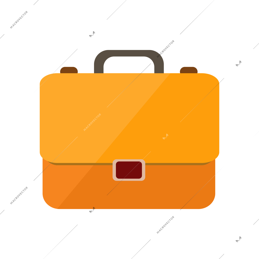 Flat icon of color office briefcase on white background vector illustration