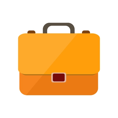 Flat icon of color office briefcase on white background vector illustration