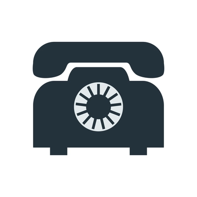 Retro corded telephone flat icon vector illustration