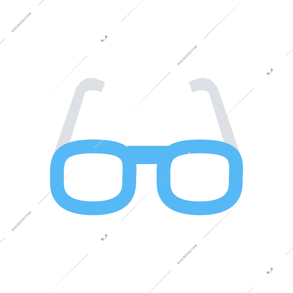 Flat icon with blue spectacles vector illustration