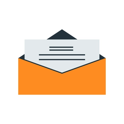 Flat icon with letter in envelope vector illustration