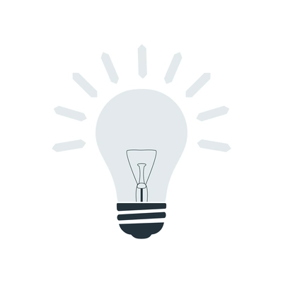 Flat icon with monochrome light bulb idea vector illustration