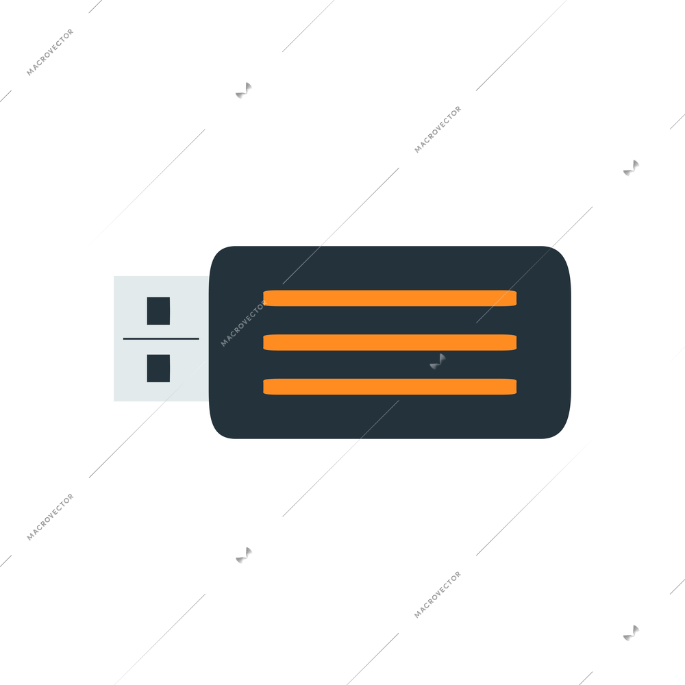 Color usb flash drive icon flat vector illustration