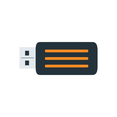 Color usb flash drive icon flat vector illustration