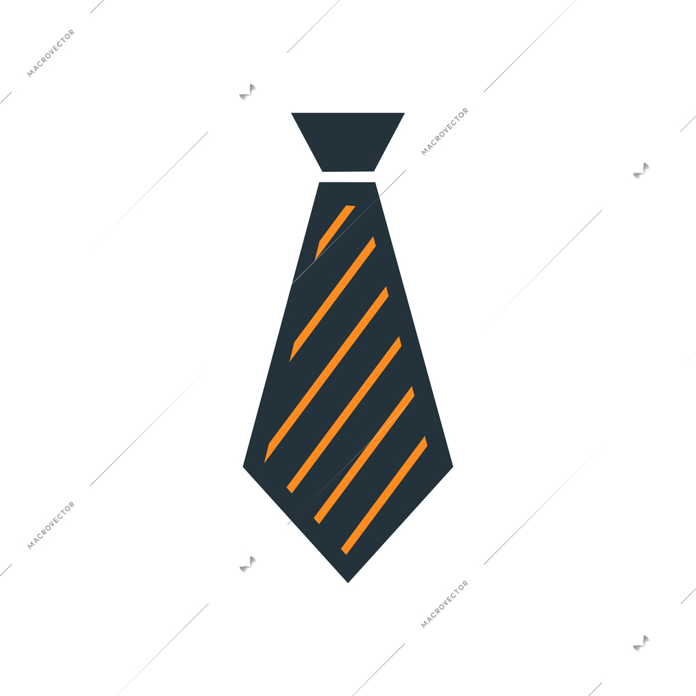 Flat icon with dark striped tie vector illustration