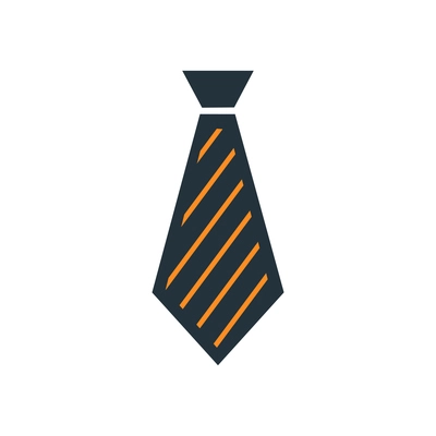 Flat icon with dark striped tie vector illustration