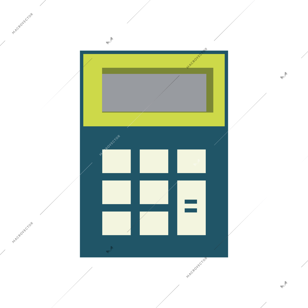 Color calculator with blank display flat icon vector illustration