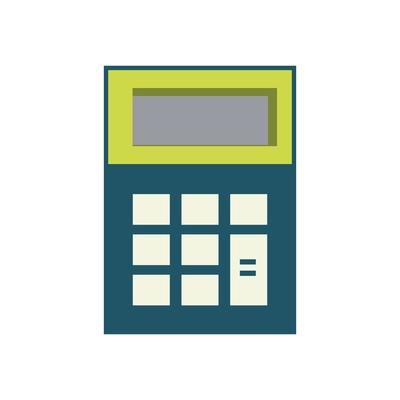 Color calculator with blank display flat icon vector illustration