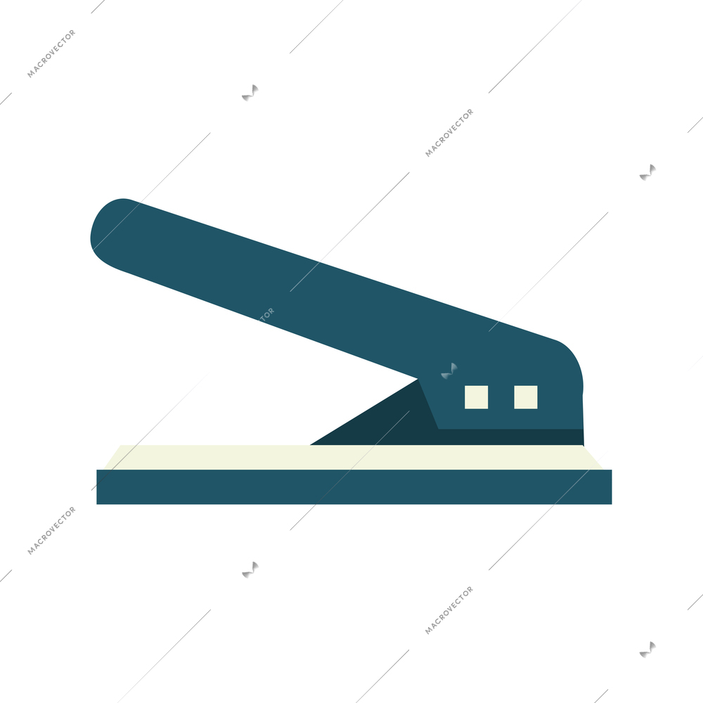 Flat side view office stapler icon on white background vector illustration