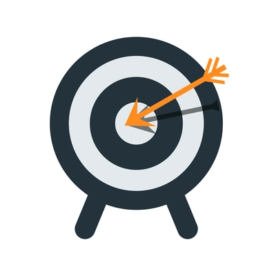 Flat target with arrow concept icon vector illustration