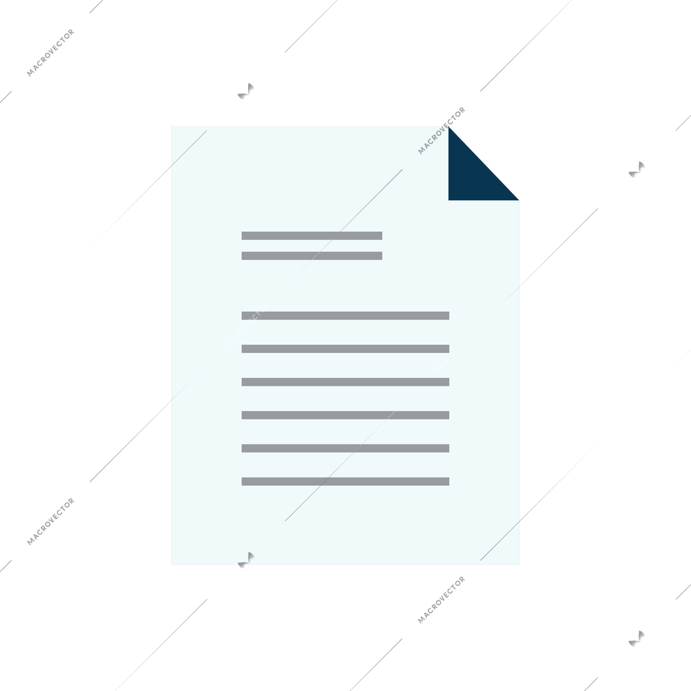 Document paper page flat icon vector illustration