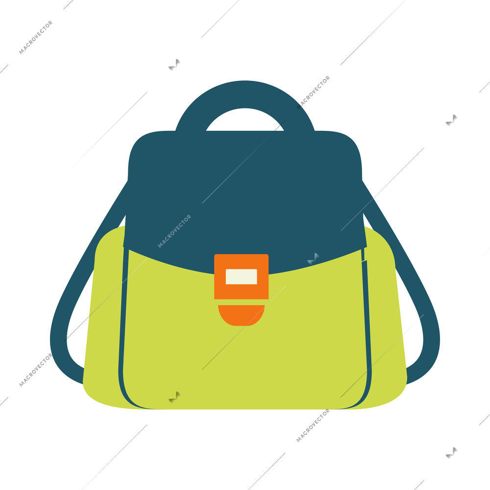 Color school or travel backpack flat icon vector illustration