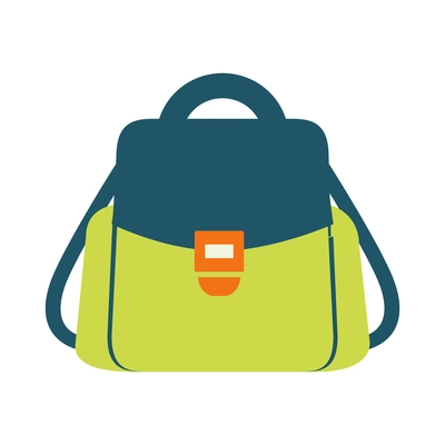 Color school or travel backpack flat icon vector illustration