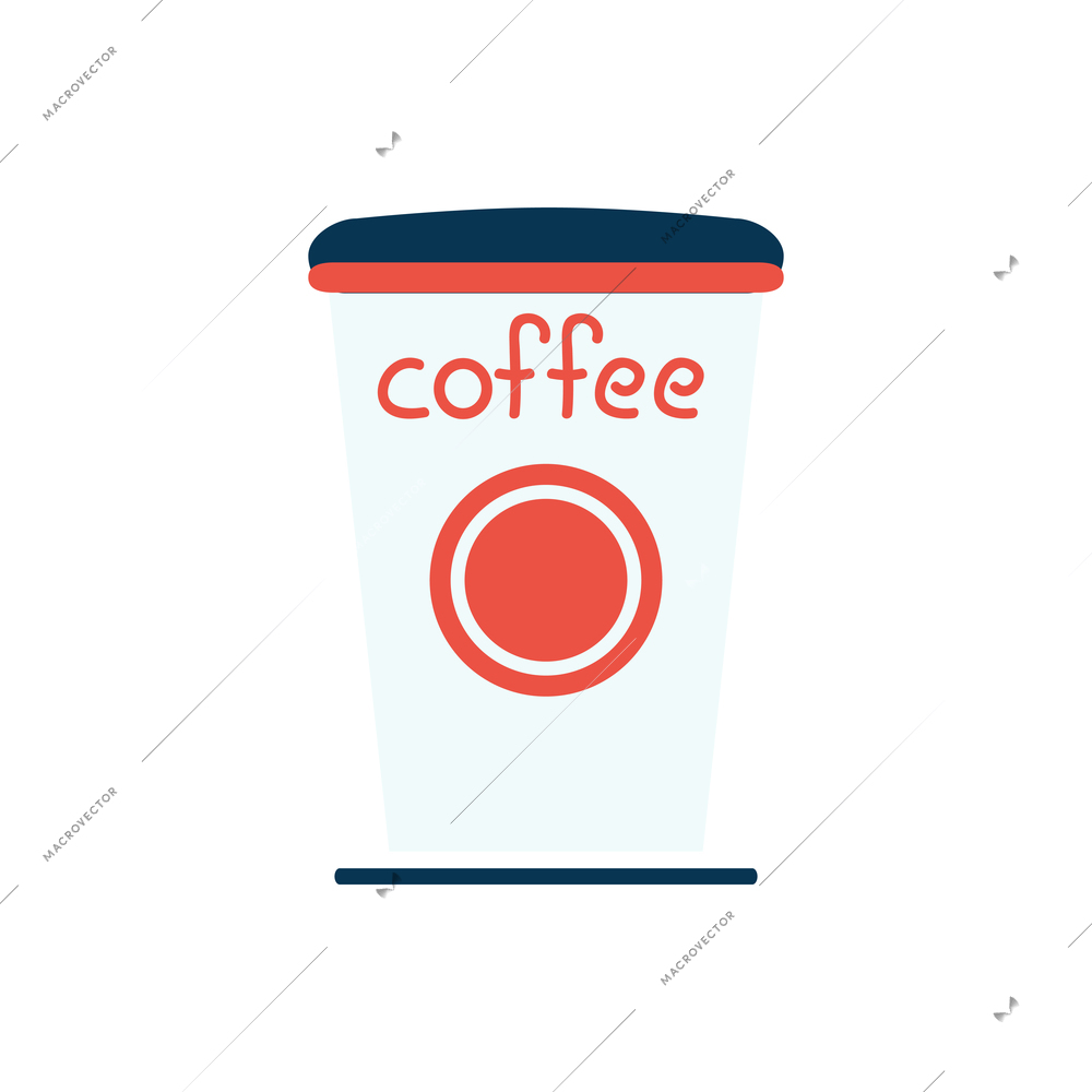 Plastic coffee cup icon in flat style vector illustration