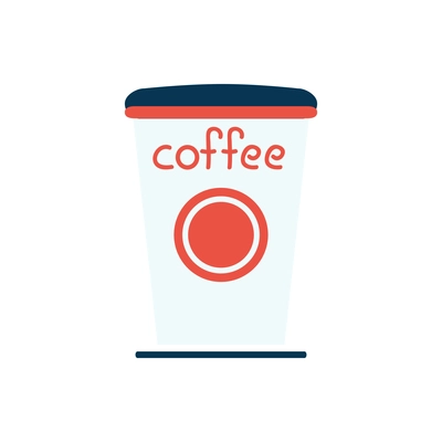 Plastic coffee cup icon in flat style vector illustration