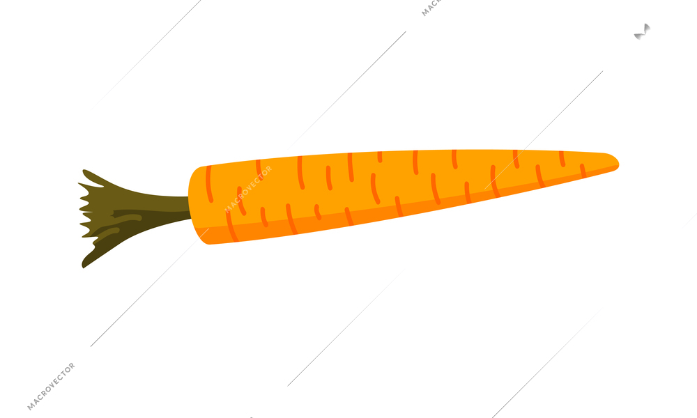 Orange carrot with green tops flat icon vector illustration