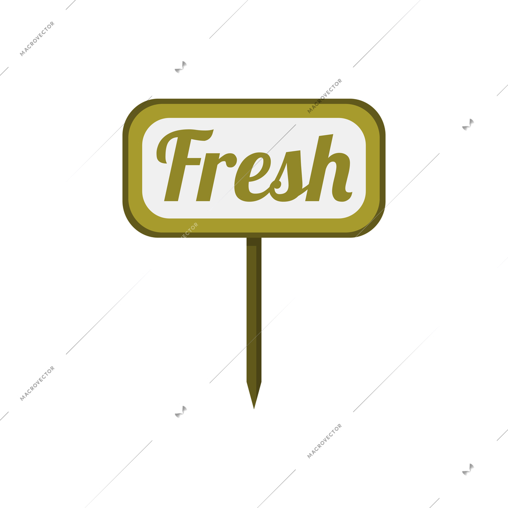 Sign fresh for market or supermarket flat icon vector illustration