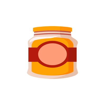 Glass jar of sauce or jam flat icon vector illustration