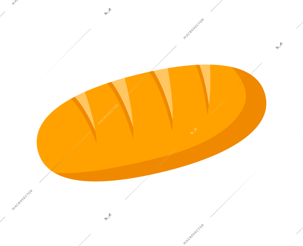 Flat icon with loaf of fresh wheat bread vector illustration