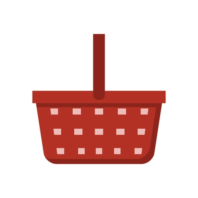 Flat icon with empty red shopping basket vector illustration