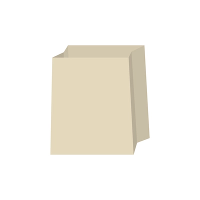 Blank paper shopping bag without handles flat icon vector illustration